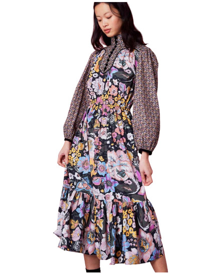Hindie Caftan Floral Black