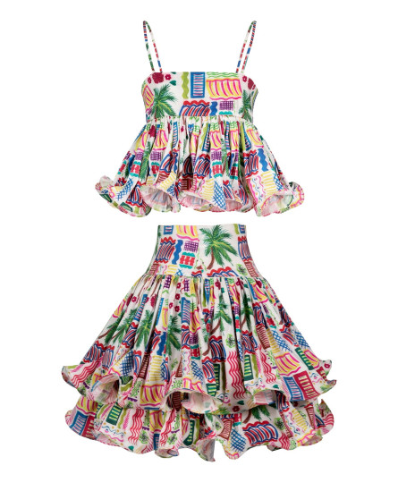 Cranberry Top & Skirt Set