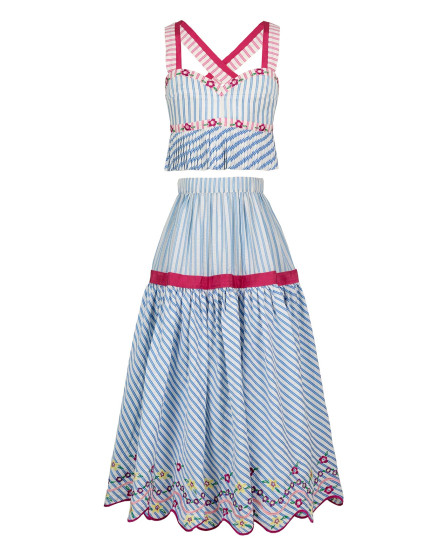 Julieta Top Stripes & Rambal Skirt