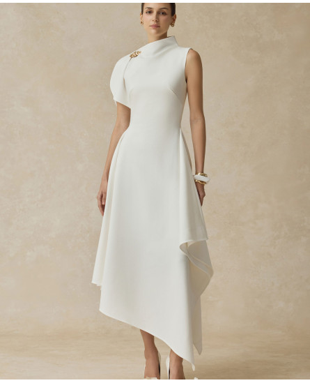 Cerelle Asymmetric Flared Midi Dress