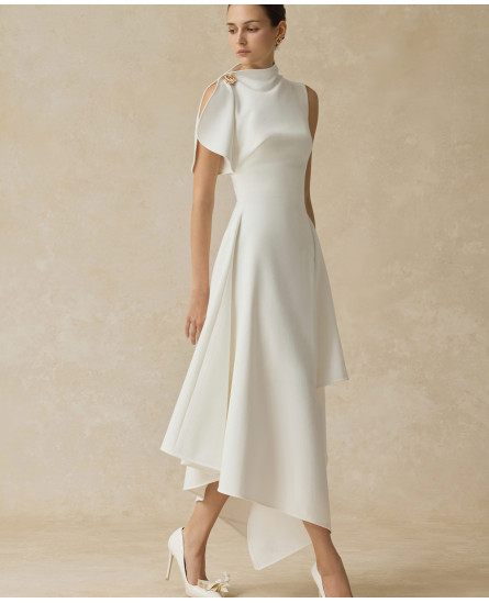 Cerelle Asymmetric Flared Midi Dress