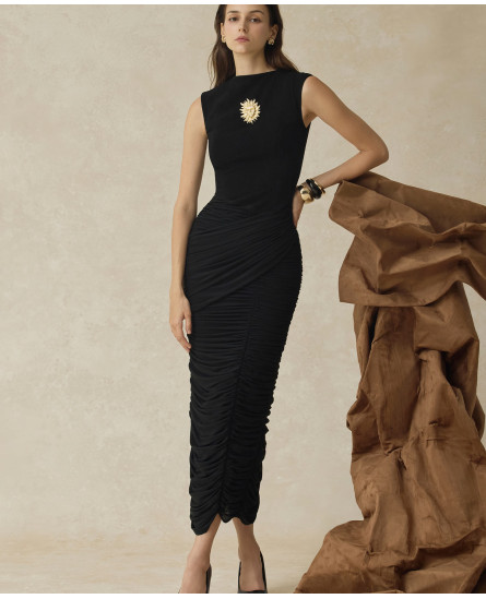 Elio Ruched Midi Dress
