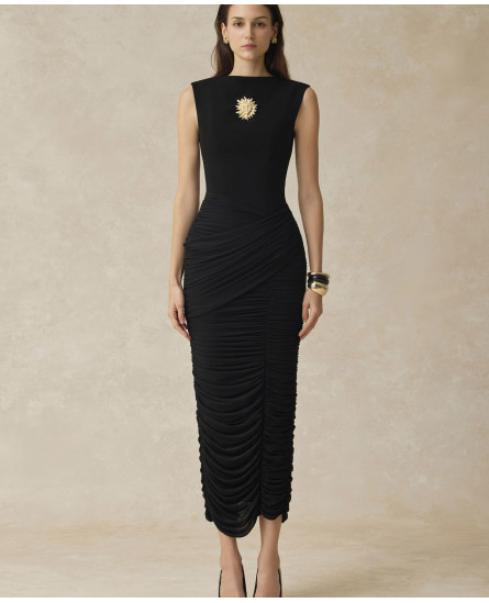 Elio Ruched Midi Dress