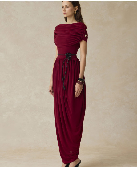 Elyra Ruched Midi Dress