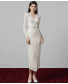 Gaia Pencil Dress with Corset - Cream with BELT