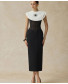 Lani Midi Dress With White Cape