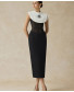 Lani Midi Dress With White Cape
