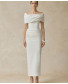 Solara Draped Midi Dress - White