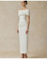 Solara Draped Midi Dress - White