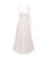 Velin Draped Lace Midi Dress - White