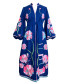 Navy with Multicolored Flower Embroidered Kaftan