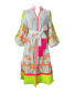 Flying Palm Free Print Kaftan
