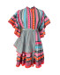 Aztec Mini Dress - Pink Grey