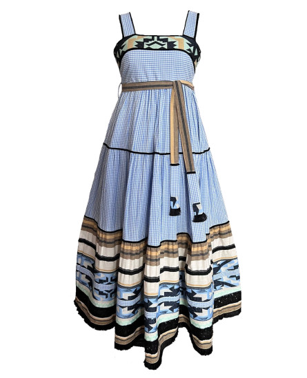 Tiered Dress Gingham Print 