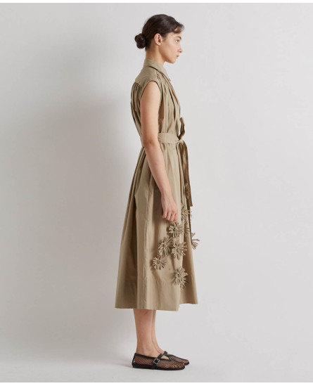 White Double Belted Eyelet Dress