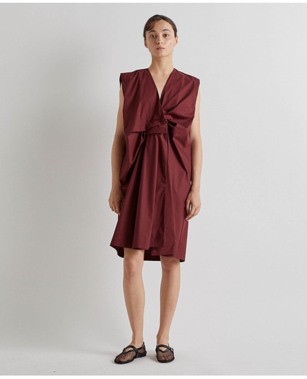 Dress with Pleated Front - Brandy