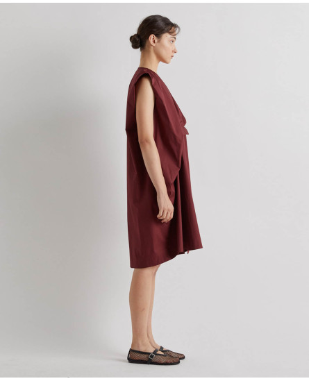 Dress with Pleated Front - Brandy