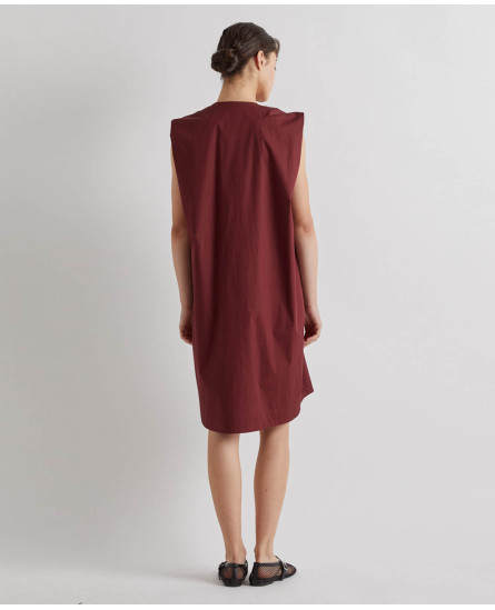 Dress with Pleated Front - Brandy