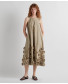 Dress with Floral Applications - Sunny Lime