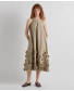 Dress with Floral Applications - Sunny Lime