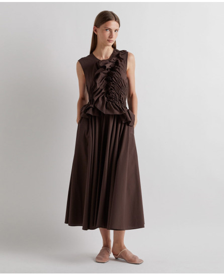 Dress with Ruffles and Gatherings on the Bodice