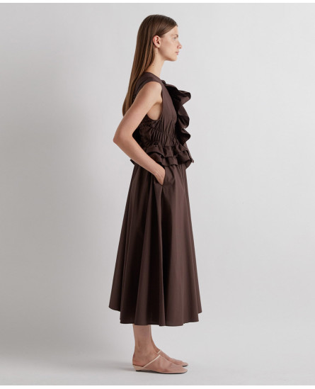 Dress with Ruffles and Gatherings on the Bodice