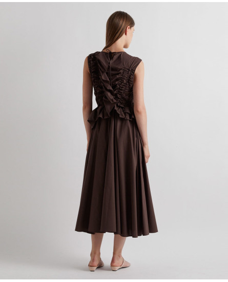 Dress with Ruffles and Gatherings on the Bodice
