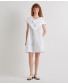 Mini Dress with Crossed Shawl Collar - White