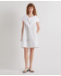 Mini Dress with Crossed Shawl Collar - White