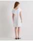 Mini Dress with Crossed Shawl Collar - White