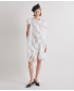 Chemisier Dress with Button Pattern - White