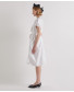 Chemisier Dress with Button Pattern - White