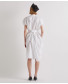 Chemisier Dress with Button Pattern - White