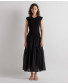Long Dress with Knitted Bodice  - Nero