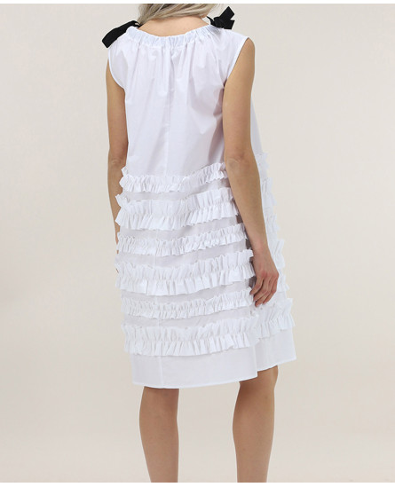 White Ruffled Short Dress