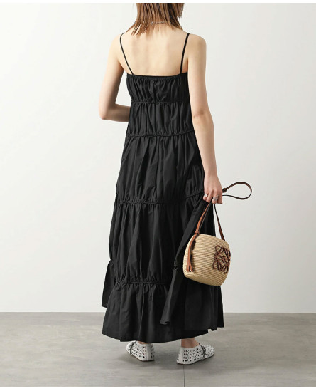Open Shirred Long Dress