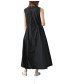Sleeveless Black Dress with Front Zipper