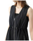 Sleeveless Black Dress with Front Zipper
