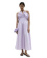 Lavender flare Neck dress