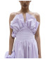Lavender flare Neck dress