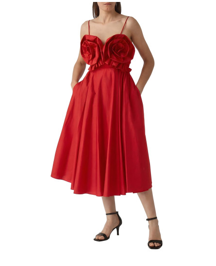 Red Rose Front Strappy Dress