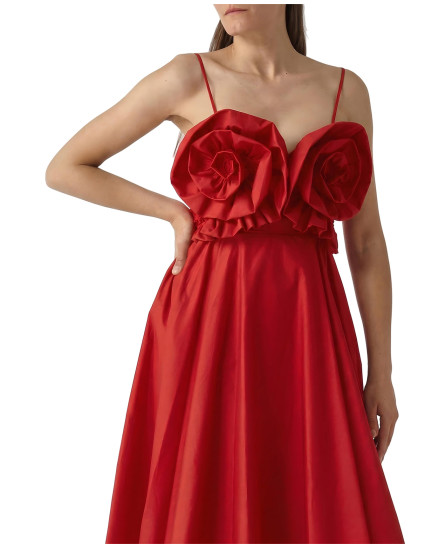Red Rose Front Strappy Dress