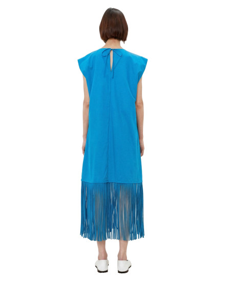 Overlay Tassel Dress - Blue