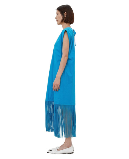 Overlay Tassel Dress - Blue
