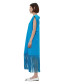 Overlay Tassel Dress - Blue