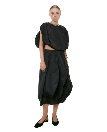 Balloon Midi Dress - Black 