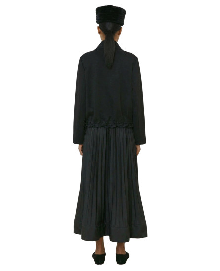Pleated Skirt and Blouse - Black