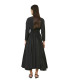 Black V-Neck Belted Dress