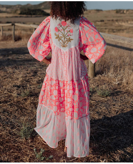Ambar Orange Neon Long Dress