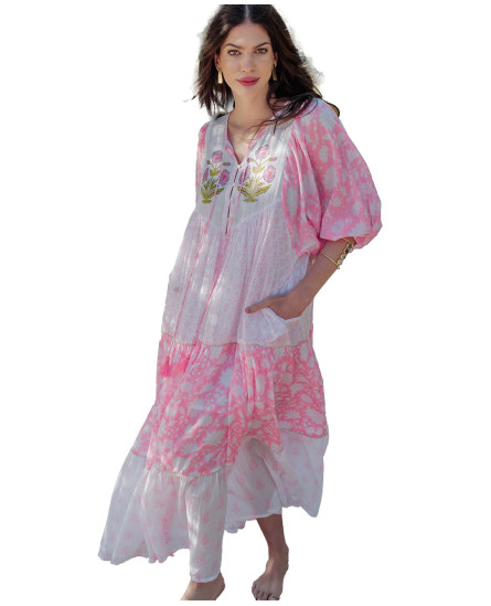 Ambar Pink Neon Long Dress